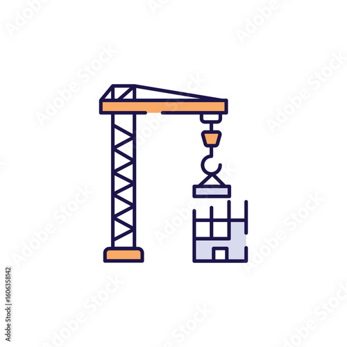 Construction Site icon design with white background stock illustration