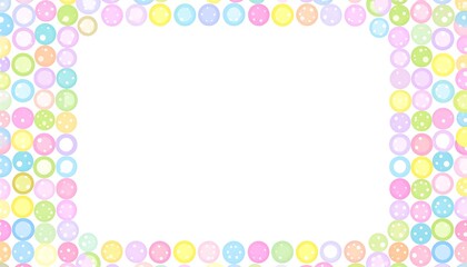 Pastel colored circles frame a white background
