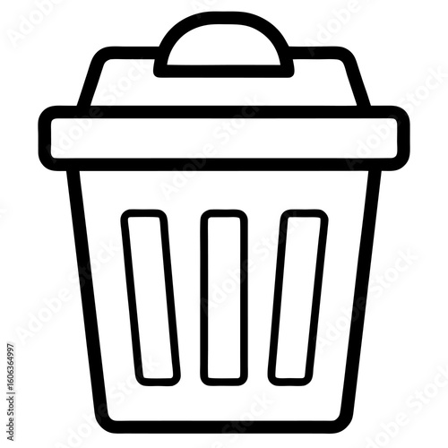 Eco Compost Bin Icon – Minimal Black Line Vector for Sustainable Living Projects