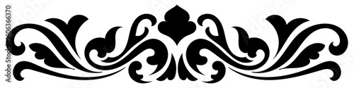 Ancient Thai art patterns, soft curved plant patterns, vintage graphic elements