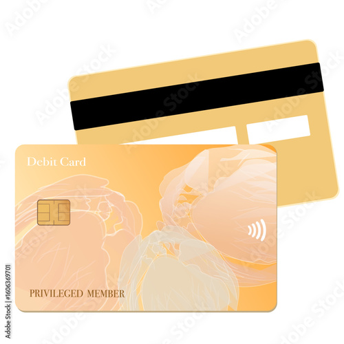 Orange card with floral background 