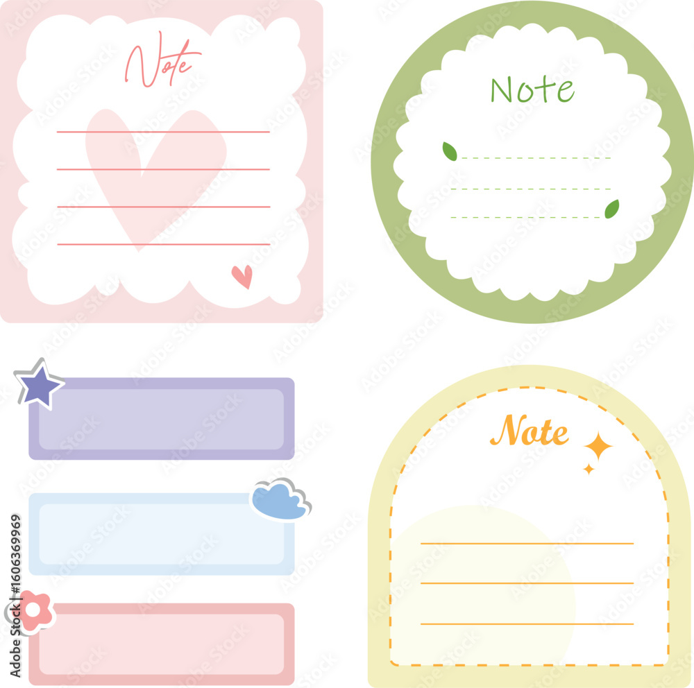 Cute sticky notes and stickers Cute sticky notes and stickers