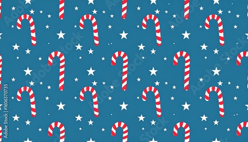Christmas candy cane pattern on a dark blue background