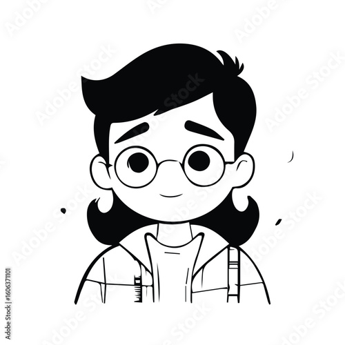 Young girl in casual attire, neutral background. Smiling and looking directly at the viewer. Student in a casual setting. Use for educational or children's media.