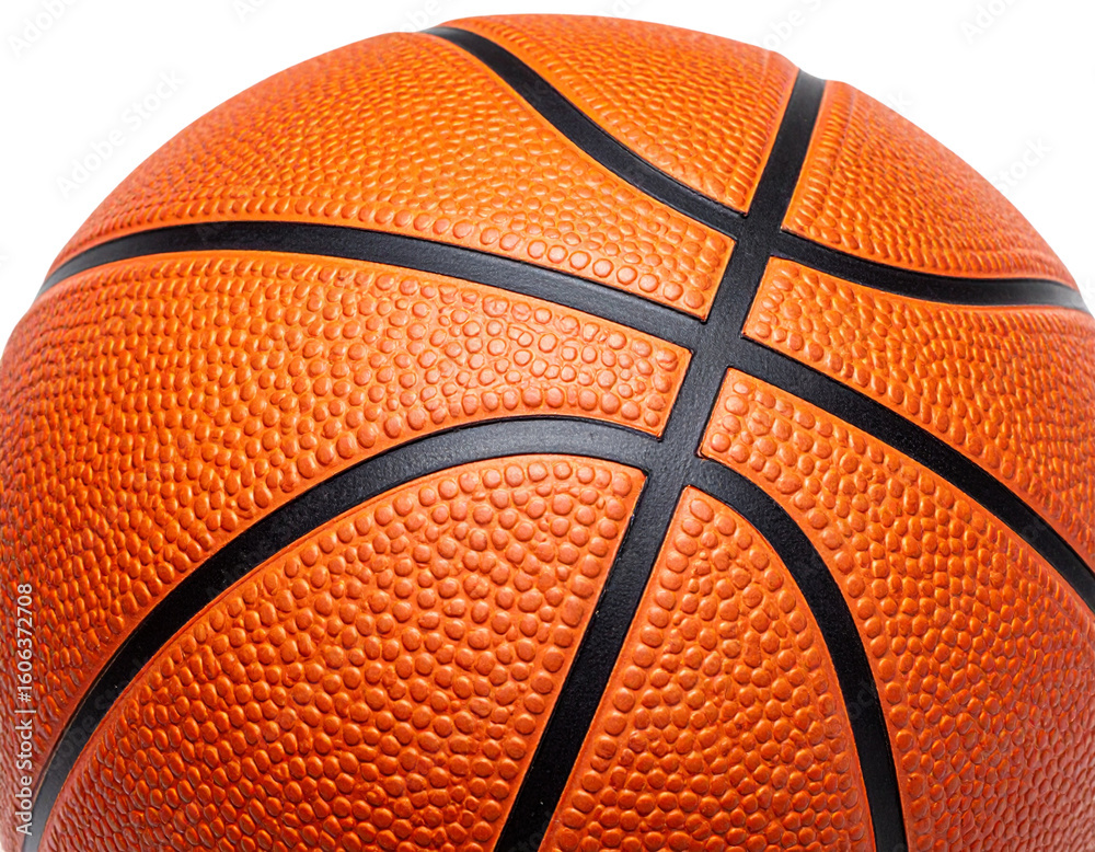 Fototapeta premium Macro Shot of Classic Leather Basketball Texture for Background, Transparent PNG