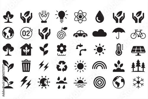 Sustainability and Nature Icons Collection for Environment Conservation