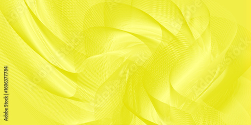 The gradients create a soft warm yellow effect, a light background the overall aesthetic is calming and modern, Abstract design with flowing wave-like patterns in various shades of yellow.