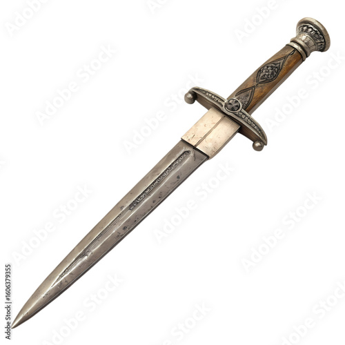 Antique Dagger Intricate Detail and Craftsmanship on transparent background