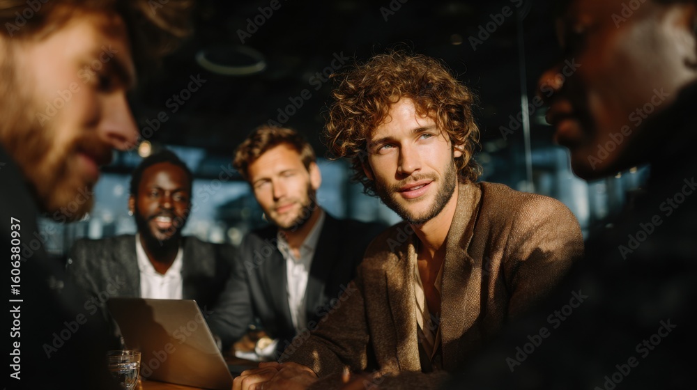 Fototapeta premium Diverse Team of Multicultural Business Professionals Collaborating in Modern Office Setting
