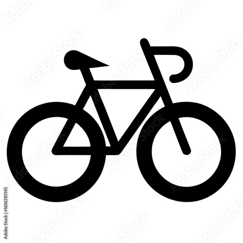 Black silhouette of a bike path symbol isolated on white background