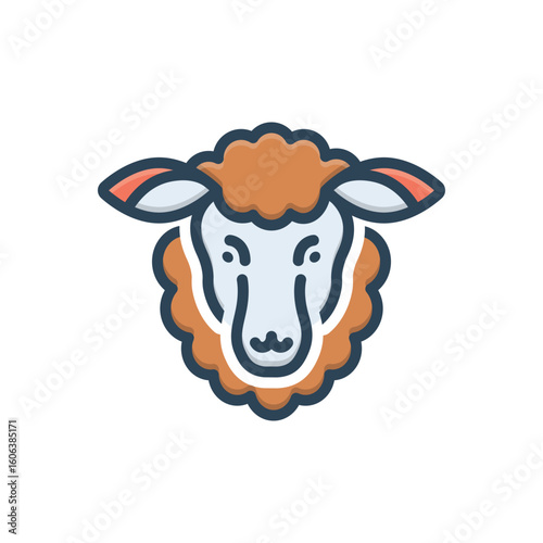 Color illustration icon for lamb
