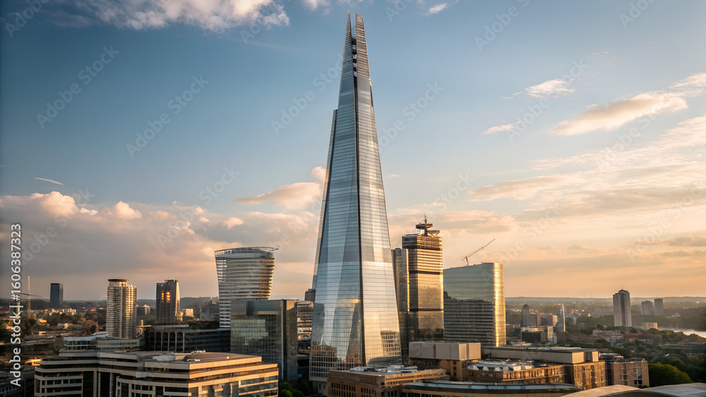 Obraz premium the-shard--london---rising-vertical-toward-glass-