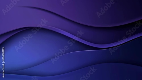 Abstract deep purple and blue layered wave design