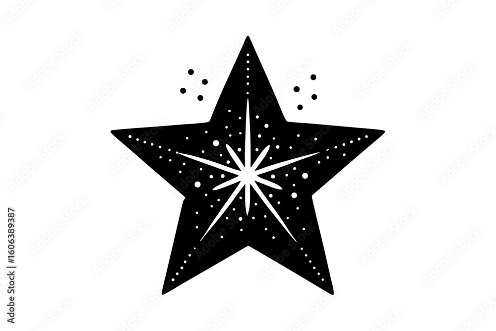 Obraz premium Vector art of silhouette of a Christmas star