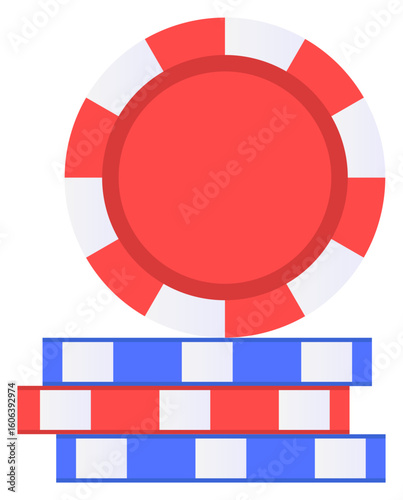 poker chip red and blue
