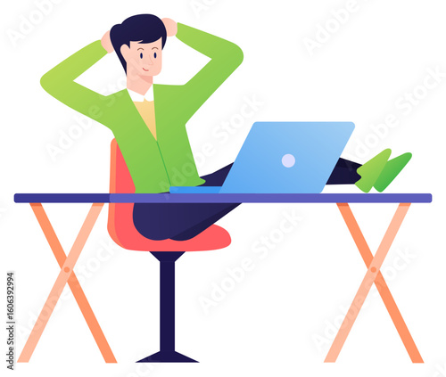 relaxing at work concept illustration