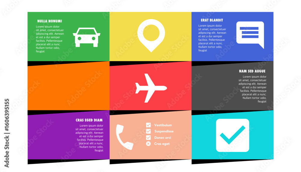 Fototapeta premium Colorful Vector Icons for Travel and Communication