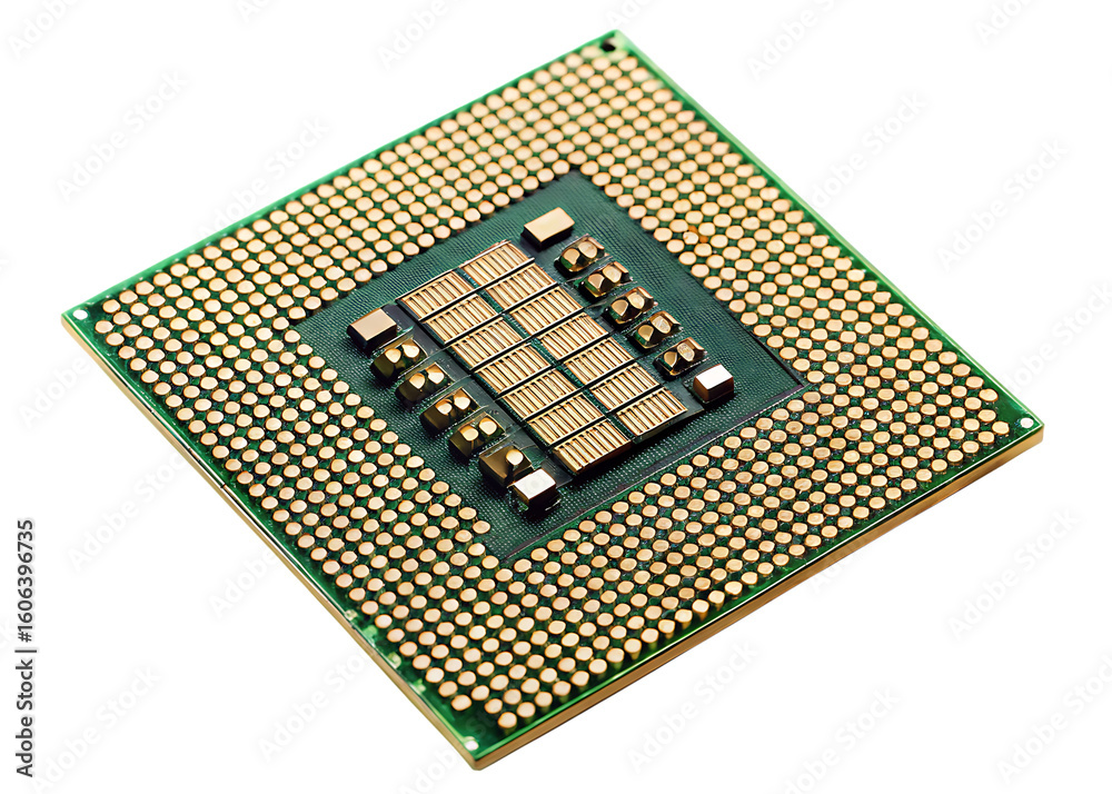 close up view of a central processor unit isolated on white background PNG , AI GENERATED close up view of a central processor unit isolated on white background PNG , AI GENERATED