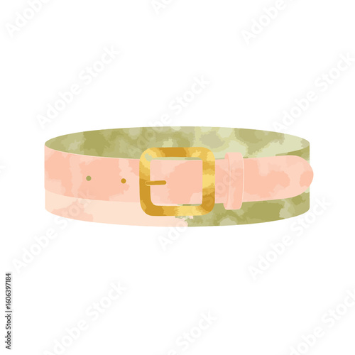 Pastel belt with gold accents on white background, fashion elegance