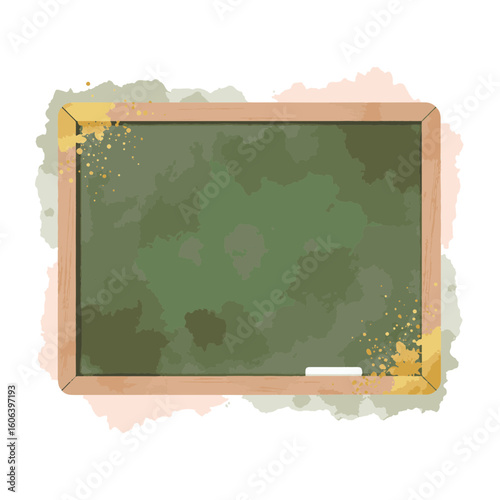 Chalkboard design with pastel colors and gold accents, creative aesthetics