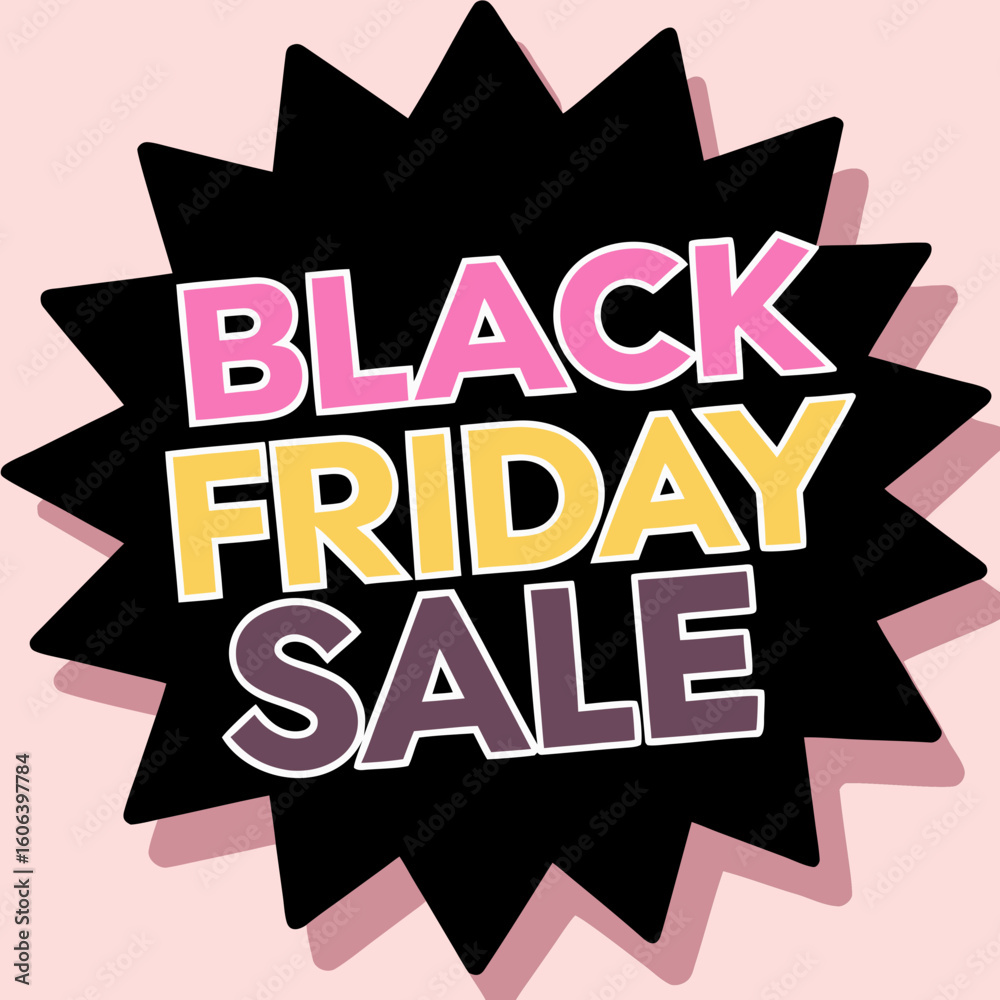Fototapeta premium Black friday sale announcement with starburst design