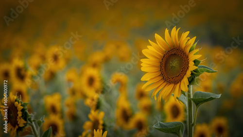 Vibrant yellow sunflower bloom detailed center petals
