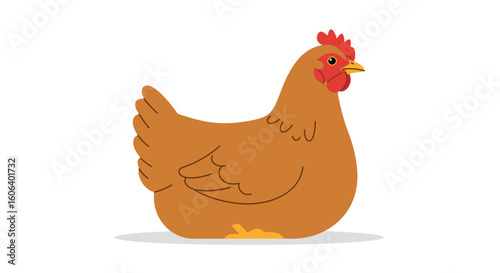 Cute rustic hen illustration for farm fresh branding and poultry product designs with transparent background