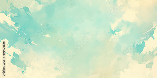 Soft blue and cream clouds in pastel watercolor style  