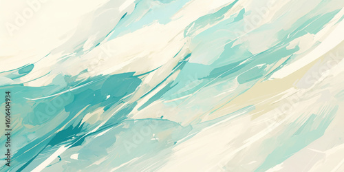 Abstract ocean waves in soft tones of blue and cream colors  