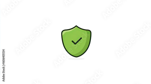 Green shield with check mark symbolizing secure protection