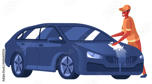 Car Washing service illustration