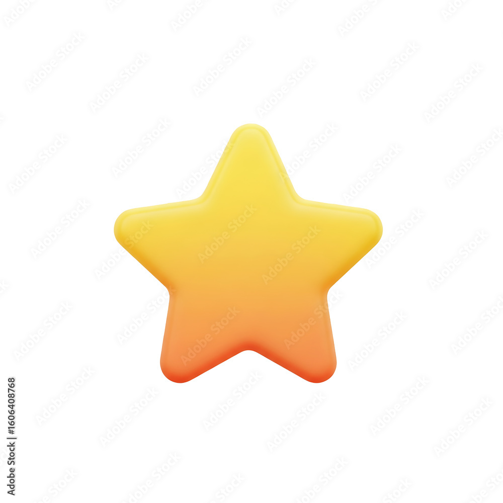 A bright, shiny 3D golden star icon, a festive symbol of celebration and award, isolated on a white background A bright, shiny 3D golden star icon, a festive symbol of celebration and award, isolated on a white background