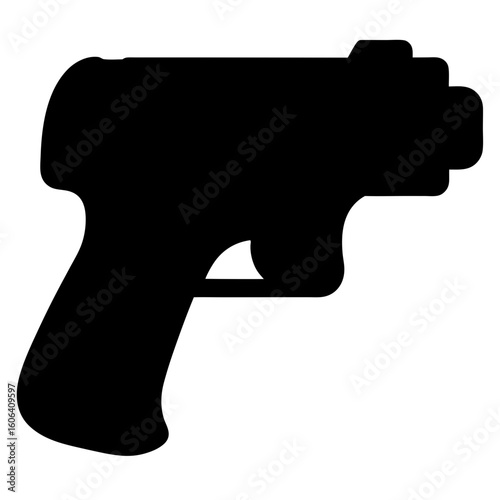Silhouette of a handgun or pistol, emphasizing safety and responsible gun ownership