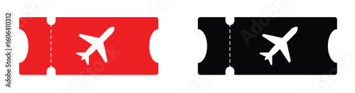 Airplane Ticket Icon – Flight Pass Label for Travel, Airline, or Boarding