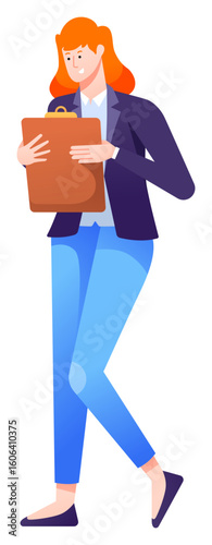 employee with clipboard illustration