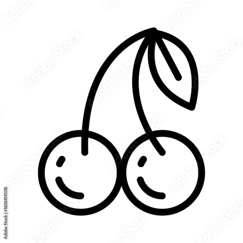 Cherry icon single thin line