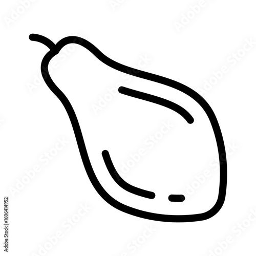 Eggplant icon single thin line