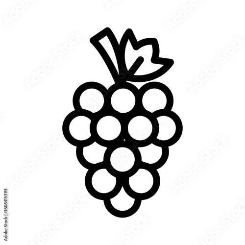 Grapes icon single thin line