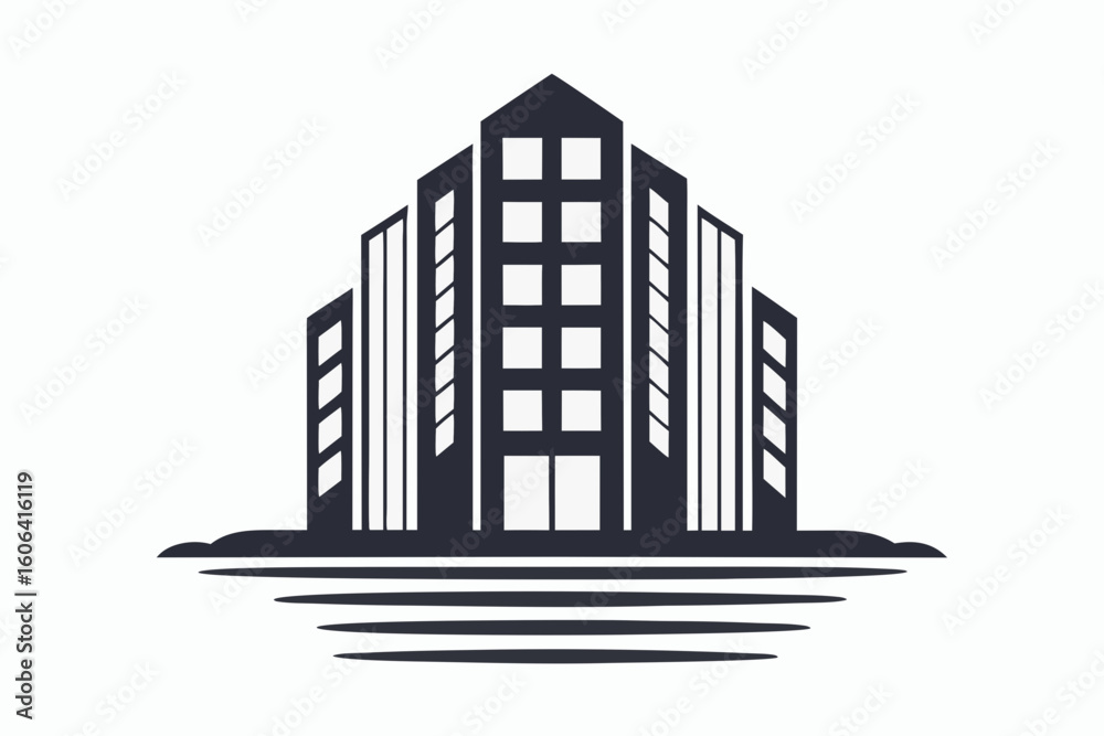 Fototapeta premium minimalist vector logo company building icon