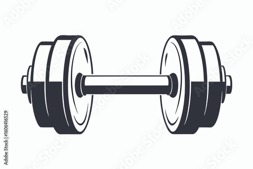 minimalist vector logo dumbbell vector