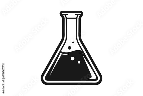 minimalist vector logo laboratory flask