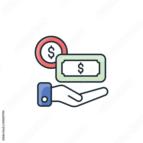 Payroll icon design with white background stock illustration