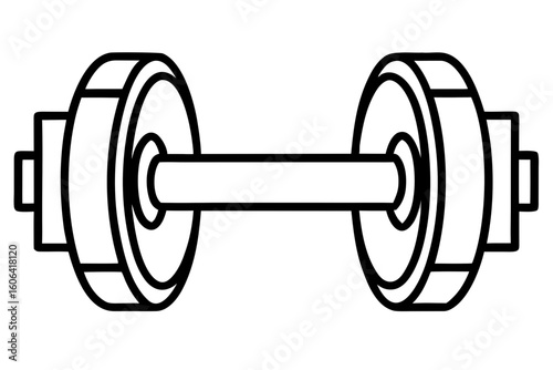 dumbbell black and white silhouette