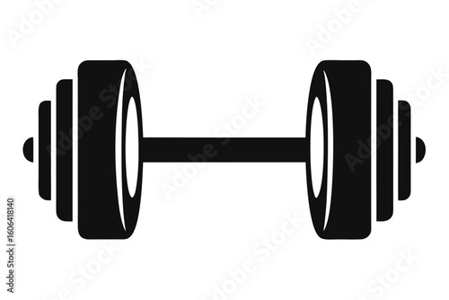 dumbbell black and white silhouette