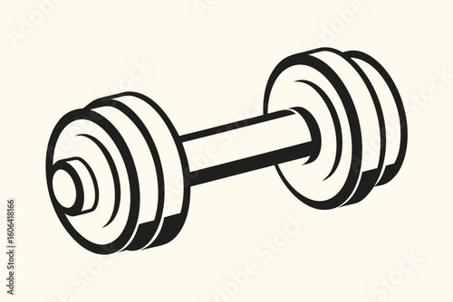 dumbbell black and white silhouette