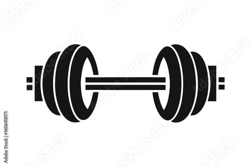 dumbbell black and white silhouette