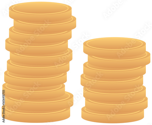 stack of coins isolated on white