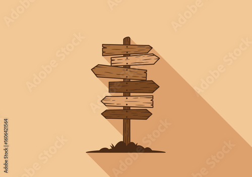 Wooden Directional Signpost
