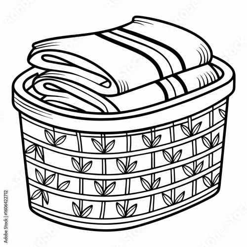 Stylish Laundry Basket with Towels for Home Decor, Organization Blogs, Art Projects, and Creative Coloring Activities  