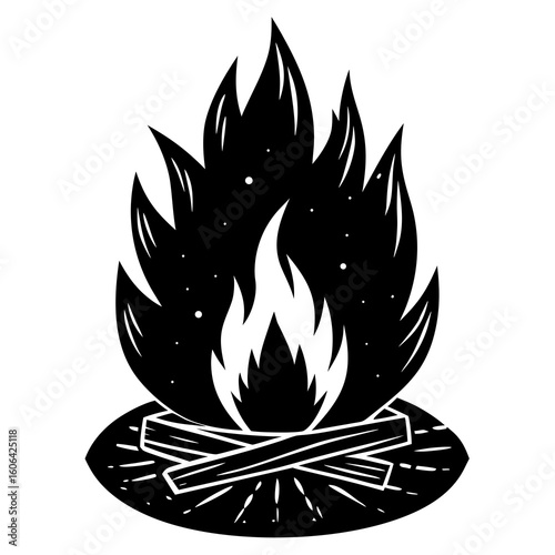 Fire Pit or Bonfire  Cozy Autumn AI Vector Design for Seasonal Decor